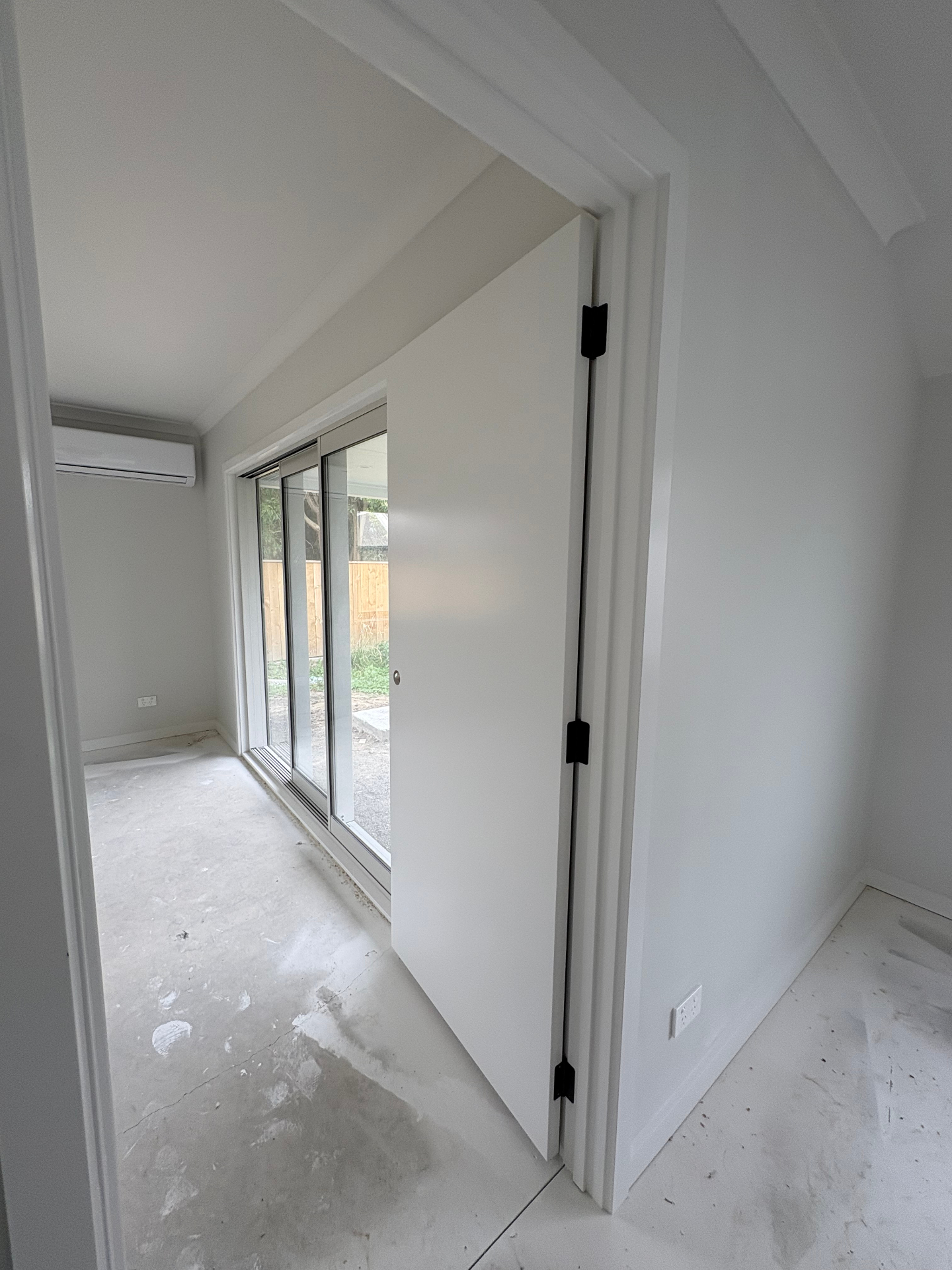 Bright white interior with freshly painted walls, ceiling and trim